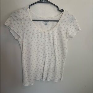 White Floral Women Top